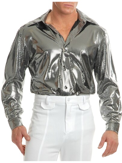 babao Metallic Disco Overhemden Heren Glanzend Metallic Nachtclub Shirt Heren 70s Vloeibaar Metallic Jurk Shirt, 1, M babao Metallic Disco Overhemden Heren Glanzend Metallic Nachtclub Shirt Heren 70s Vloeibaar Metallic Jurk Shirt, 1, M